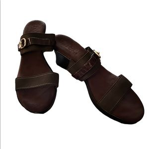 Y2k Brown Wedge heel sandals with straps